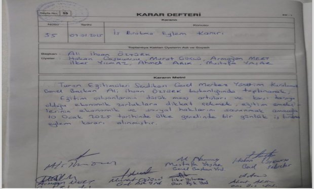 10 OCAK 2025 CUMA GÜNÜ İŞ BIRAKIYORUZ